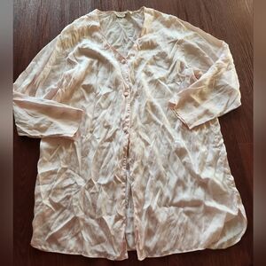 Vintage Victoria's Secret Pink Blush Button Down 100% Silk Pajama Top